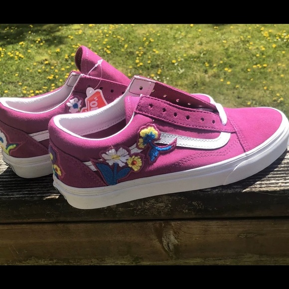 Vans Old Skool Floral Floralchenile Fuchsia Shoes - Picture 3 of 6